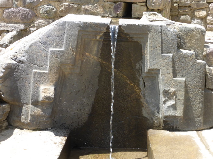 the ceremonial fountain at Ollantaytambo | Vegetarian Peru Adventures